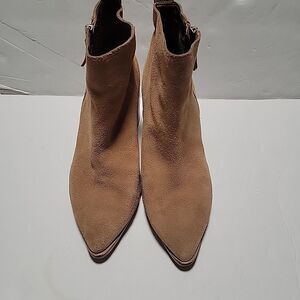 Treasure & Bond Cognac Suede Leather Zip Ankle Boots Womens Size 6.5 M